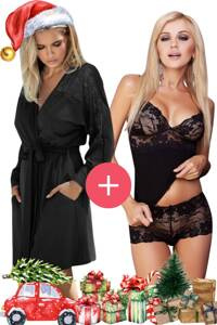 Komplet DKaren piżama Wiktoria podomka Fibi czarny