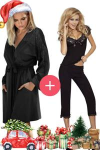 Komplet DKaren piżama Sabi podomka Fibi czarny