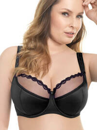 Biustonosz półusztywniany z fiszbinami Corin Sienna 12885 czarny