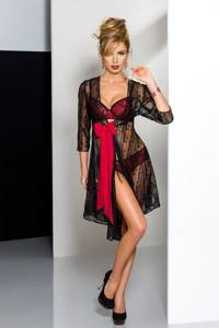 Szlafrok damski Peniuar Sawren Carlise czarny